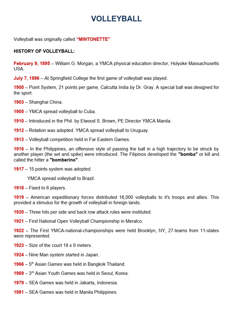 Pe 4 Volleyball Pdf Volleyball Indoor Sports
