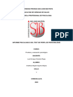 Informe Psicologico Del Test de Perfil de Personalidad