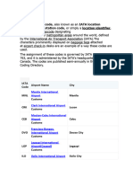 IATA Airline and Airport or City Codes and Terminologies