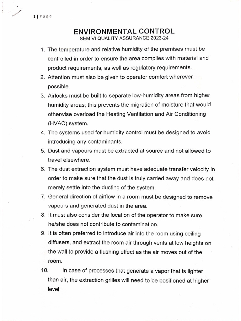 Environmental Control | PDF