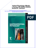 Gastrointestinal Physiology Mosby Physiology Series 9Th Edition Edition Leonard R Johnson full chapter