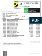 Presupuesto: Cantidad Descripción P. Unitario Subtotal