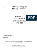 SFE 4030. Lecture 2.Foundations of Software Testing