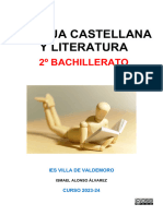 Temario Lengua Castellana 2º Bachillerato 2023-24