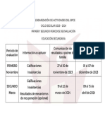 Fecha de Captura de Calificaciones 23 - 24