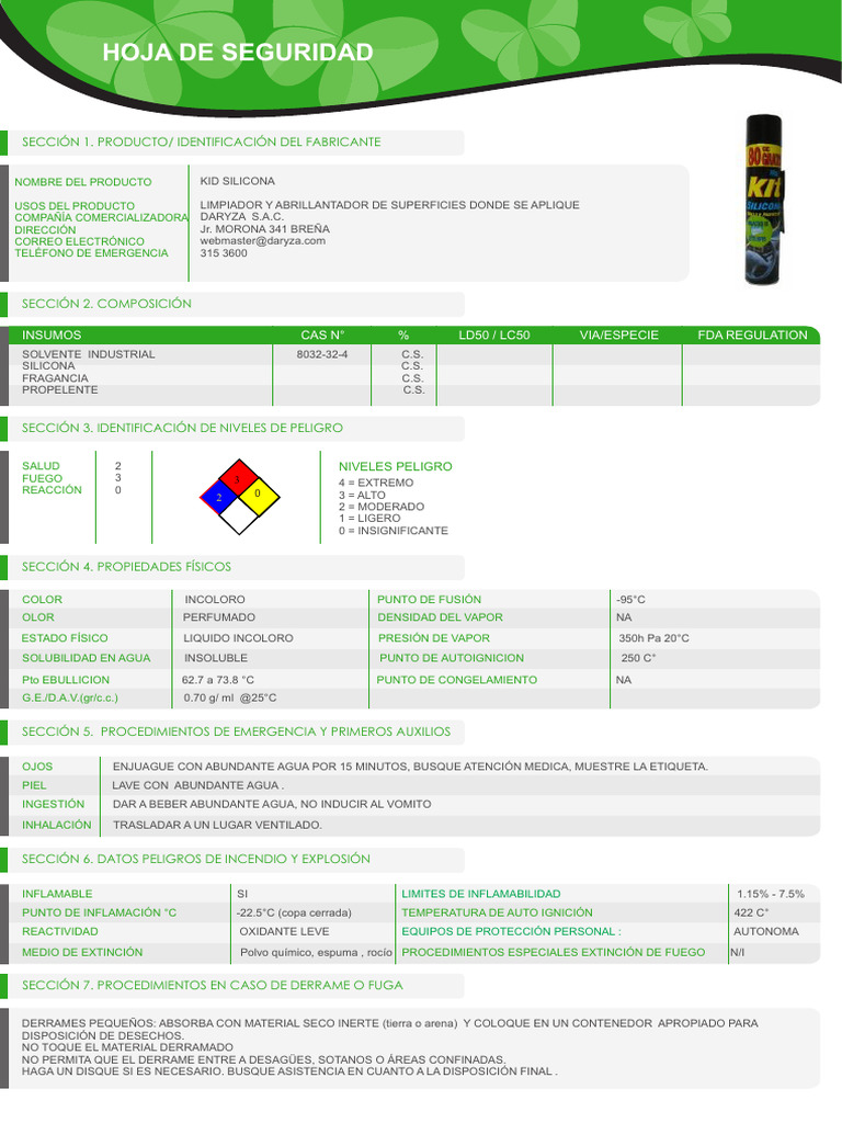 MSDS Kit Silicona | PDF | Agua | Toxicidad