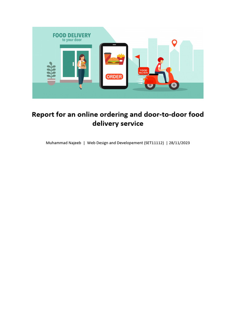 Report For An Online Ordering and DoorToDoor Food Delivery Service PDF sites Login