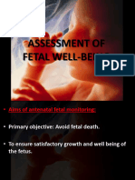Antenatal Assessment of Foetal Well Being