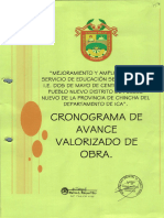 Cronograma D Avance Valorizado D Obra