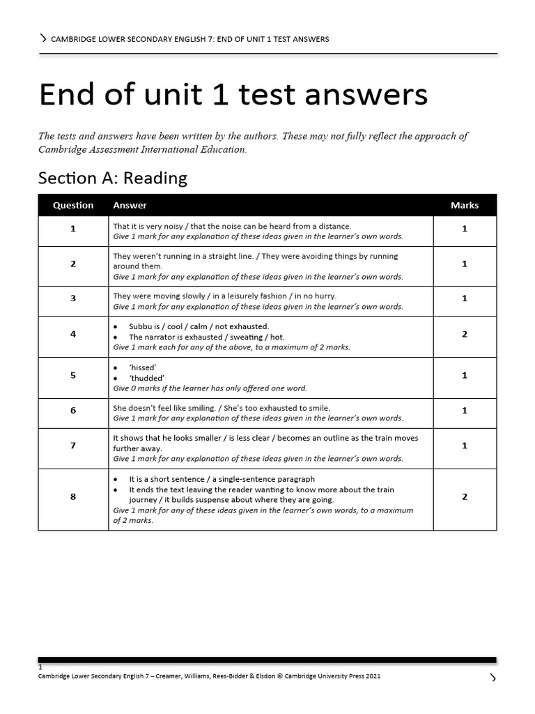 Grade 7 English Unit 1 Test Answers | PDF | English Language | Vocabulary
