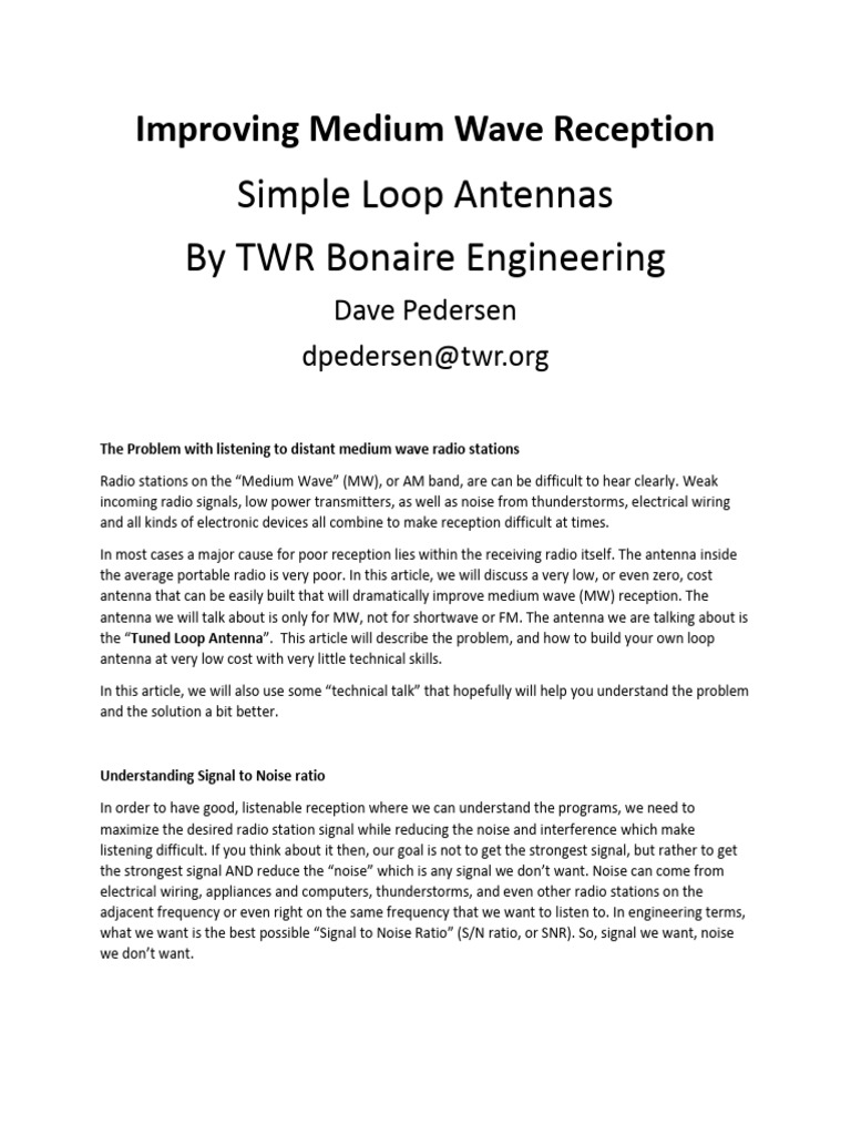 The Simple Box Loop Antenna PDF Antenna (Radio) Radio