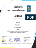 Sertifikat: Webinar Nasional Stkip Nias Selatan & Universitas Warmadewa Bali