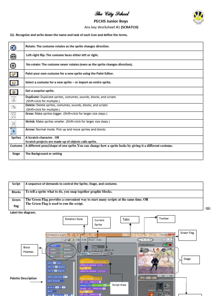Ans Key Scratch Worksheet 1 | PDF | Scratch (Programming Language ...