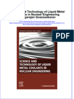 Science and Technology of Liquid Metal Coolants in Nuclear Engineering Thiagarajan Gnanasekaran Full Download Chapter