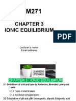 CHM271 - Chapter 3 - Ionic Equilibrium