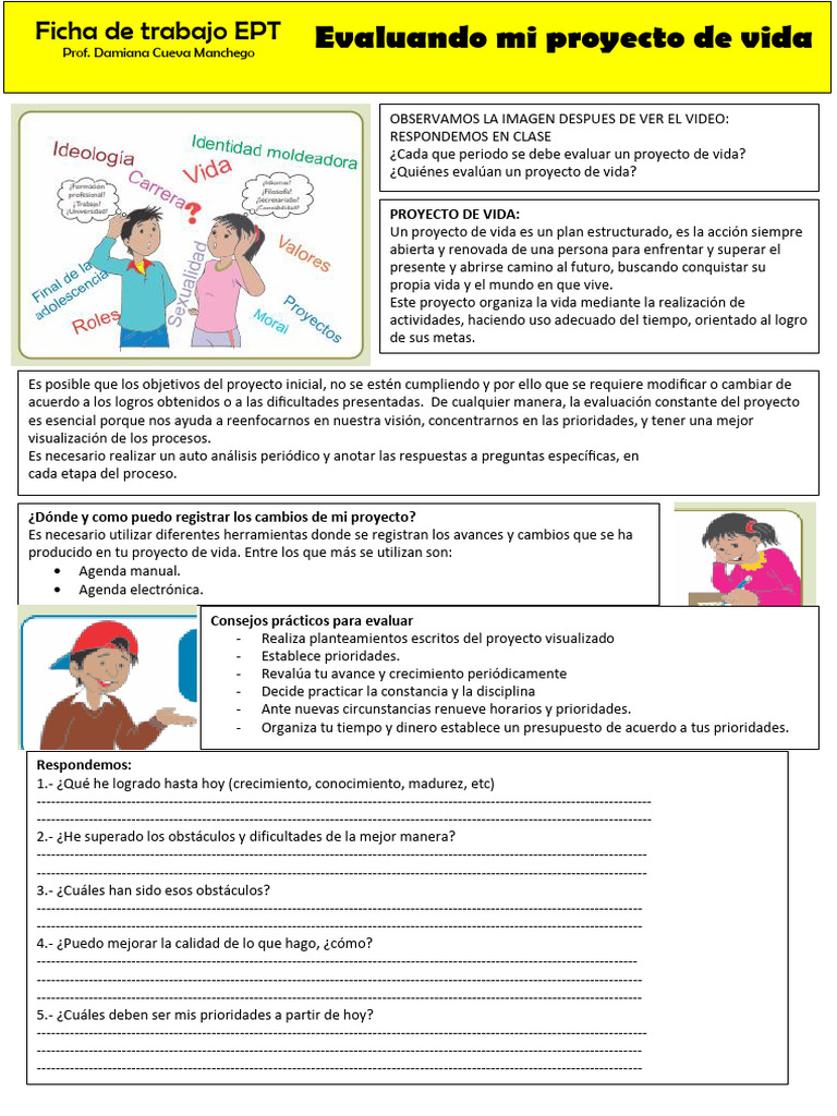 4° Sec Ficha Trabajo | PDF | Crecimiento personal y profesional | Negocios
