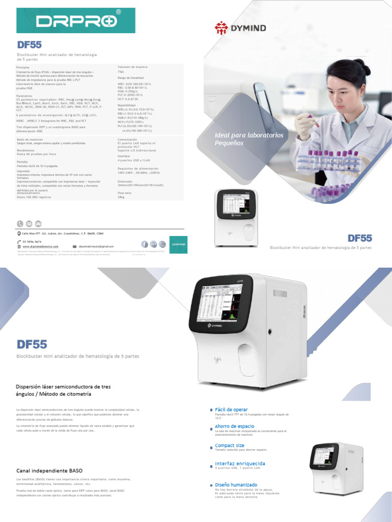 Analizador Hematológico DF55 Compacto | PDF | Especialidades Medicas ...