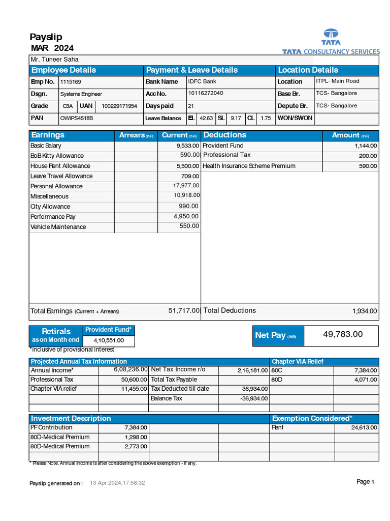 Mar 2024 | PDF | Taxes | Paycheck