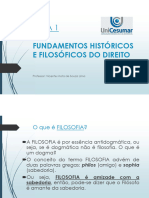 Aula 1 - Fundamentos Históricos e Filosóficos Do Direito y