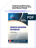 Advanced Engineering Mathematics Gujarat Technological University 2018 4Th Edition Ravish R Singh full chapter