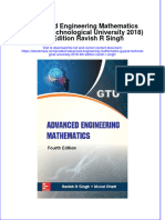 Advanced Engineering Mathematics Gujarat Technological University 2018 4Th Edition Ravish R Singh Full Chapter