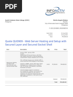 Quote - QUO909 - Web Server Hosting and Setup With Secured Layer and Secured Socket Shell