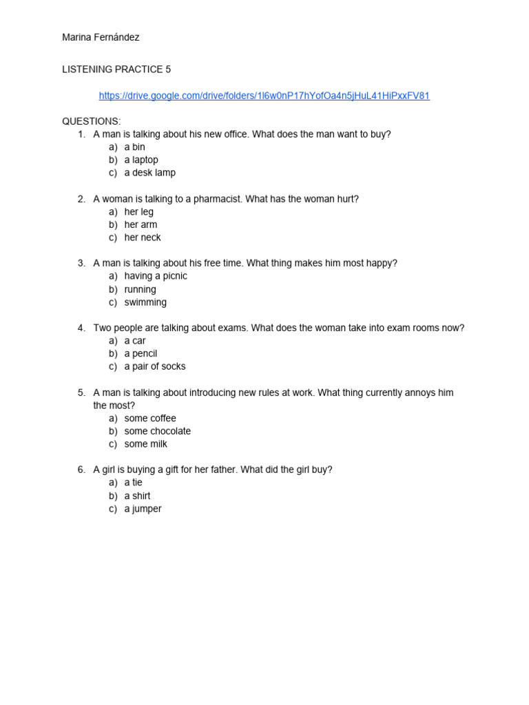 Listeing Practice 5 Eoi B1 Pdf