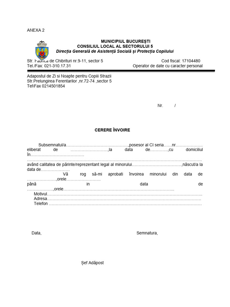Cerere Invoire | PDF