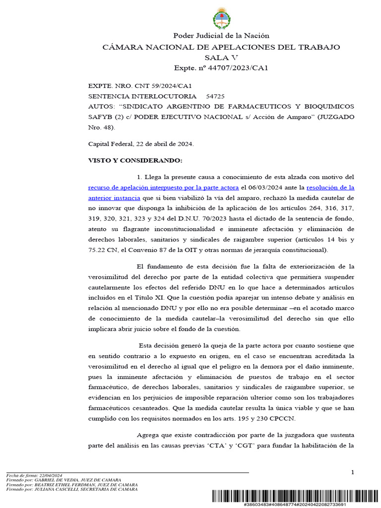 Sentencia Interlocutoria | PDF | Mandato | Sentencia (ley)