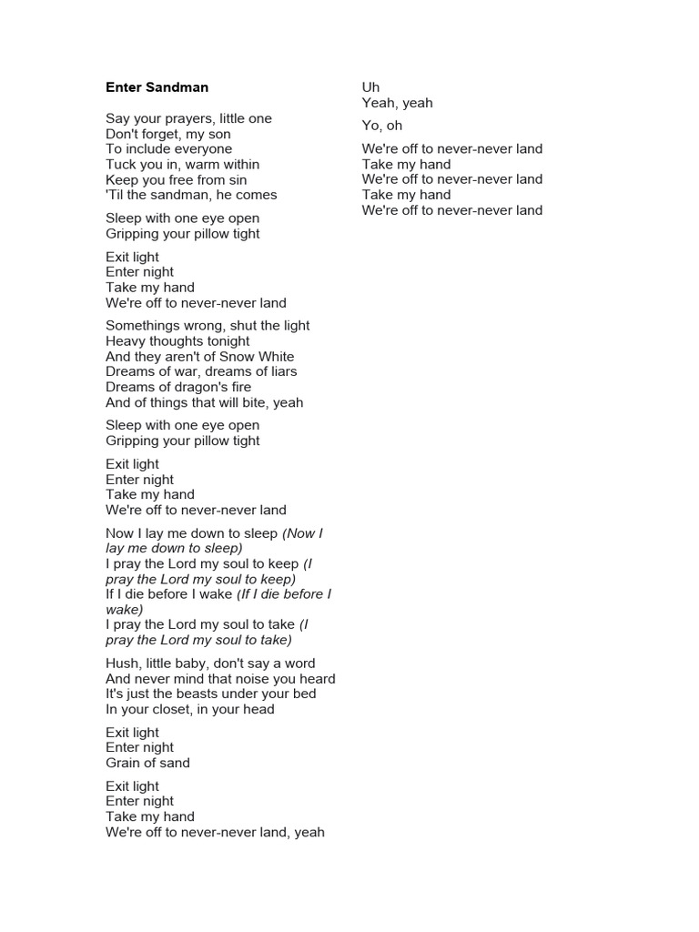 Enter Sandman PDF