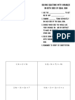 Solving Equations Variables On Both Sides Foldable