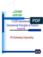 UCCN2003-2243 - Lect02 - IPv4 Subnetting Supernet Compatibility Mode