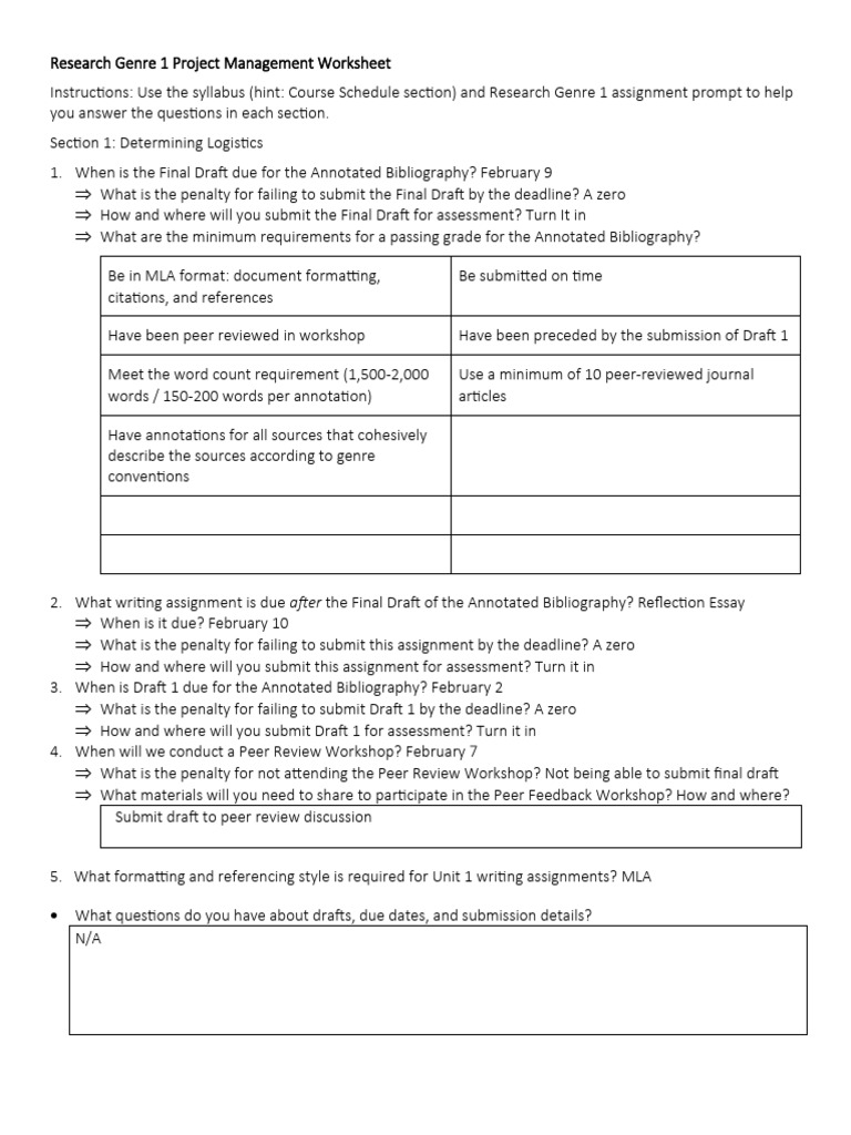 Research Genre 1 Project Worksheet 1302 | PDF | Academic Journal | Turnitin