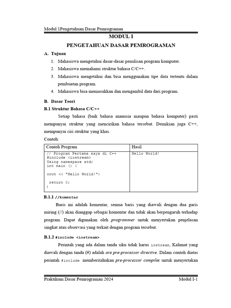 Tipe Data dan Operator dalam C++ | PDF