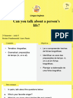 Aula 9 - Can You Talk About A Person's Life
