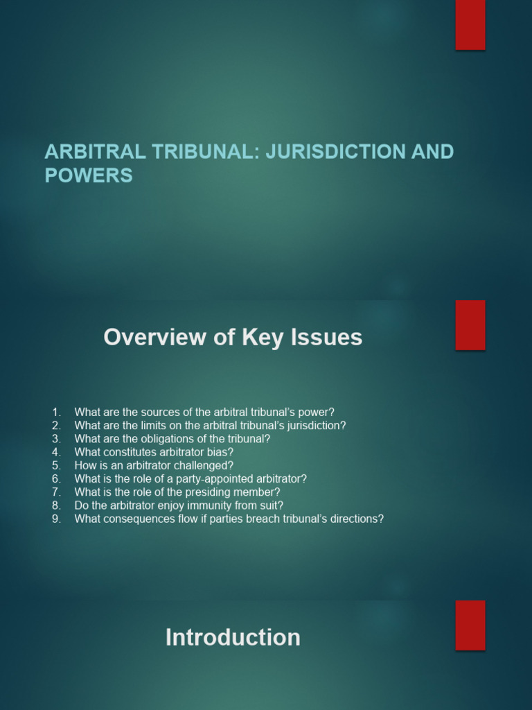 Jurisdiction in Arbitration | PDF | Arbitration | Arbitral Tribunal