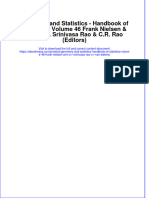 Geometry and Statistics Handbook of Statistics Volume 46 Frank Nielsen Arni S R Srinivasa Rao C R Rao Editors Full Chapter