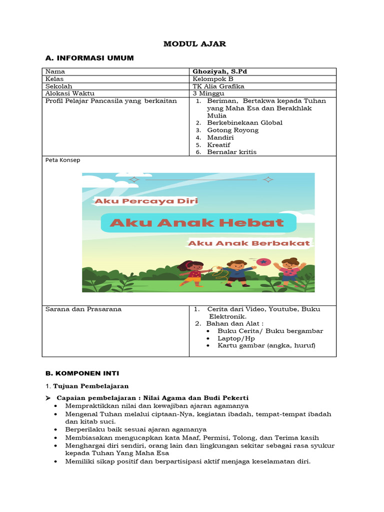 Modul Ajar Tema Anak Hebat | PDF