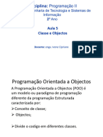 Programacao II Aula 5 POO - Introducao