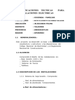 Especificaciones Tecnicas para Instalaciones Electricas