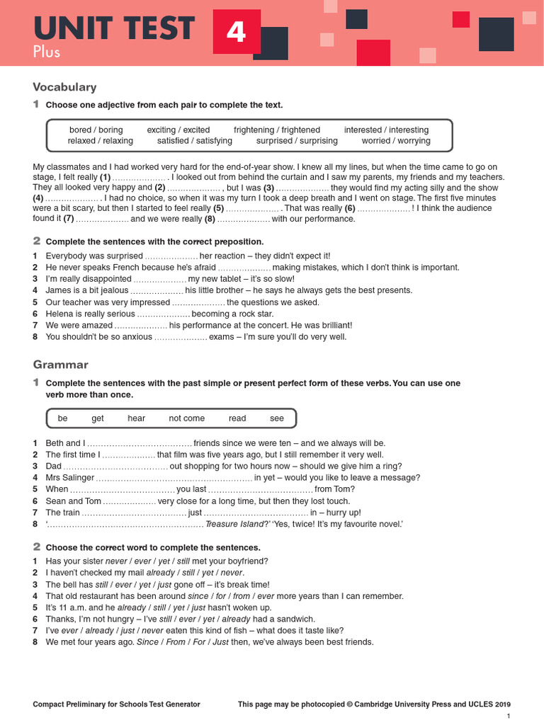 Vocabulary and Grammar Unit Test | PDF | Language Mechanics | Grammar