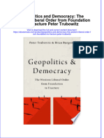 Geopolitics and Democracy The Western Liberal Order From Foundation To Fracture Peter Trubowitz Full Chapter