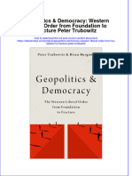Geopolitics Democracy Western Liberal Order From Foundation To Fracture Peter Trubowitz Full Chapter