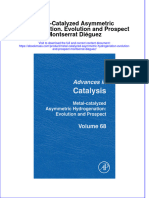 Metal Catalyzed Asymmetric Hydrogenation Evolution and Prospect Montserrat Dieguez Download PDF Chapter