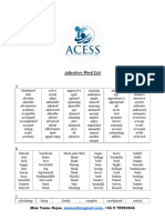 Adjectives Word List Alphabetical Order