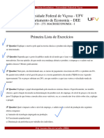 PRIMEIRA Lista de Exercícios - ECO 275 (2024-1)