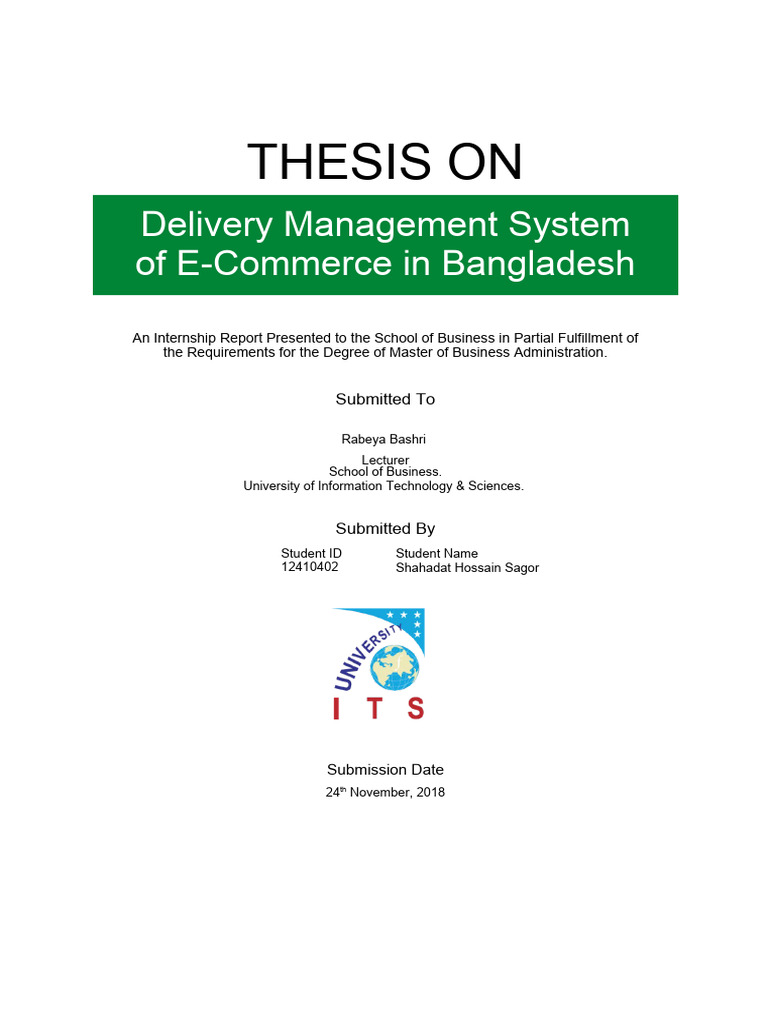 E-Commerce Delivery Management in Bangladesh | PDF | E Commerce ...