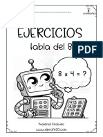 Fichas de Ejercicios Tabla Del 8 Elprofe