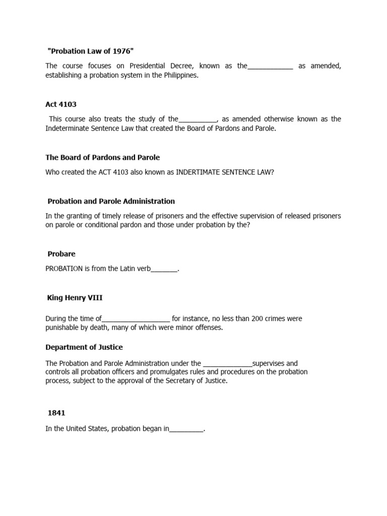 Indeterminate Sentence Law Overview | PDF | Probation | Pardon