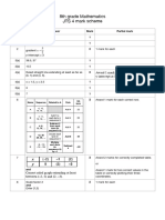 8th Grade Mathematics JTS 4 Mark Scheme: Award 1 Mark For A Line With Gradient 1 or Y-Intercept at 1